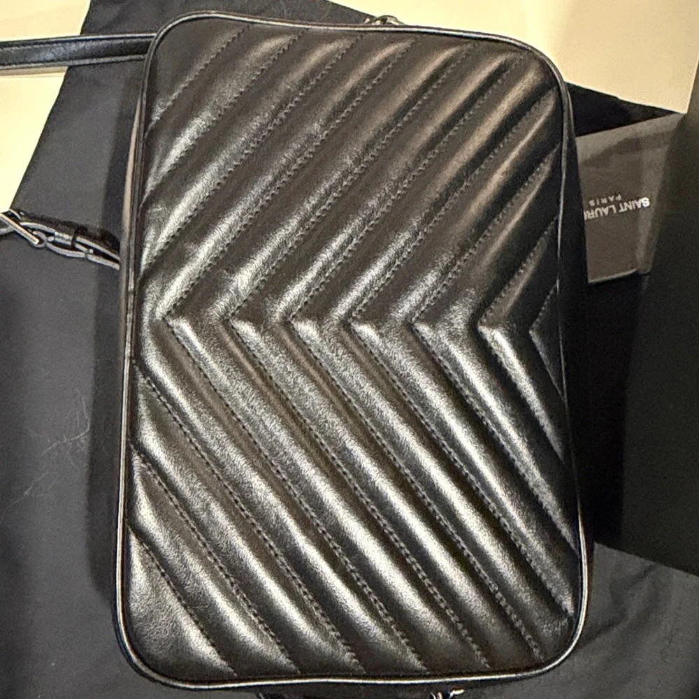 Authentic Saint Laurent Black Quilted Camera Crossbody Bag - Picture 12 of 12